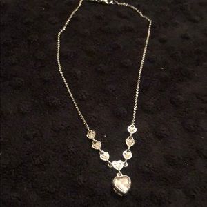Silver and Crystal Heart Necklace